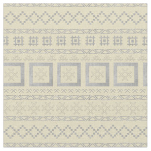 Traditionelle lettische Symbole auf Mudcloth  Stoff