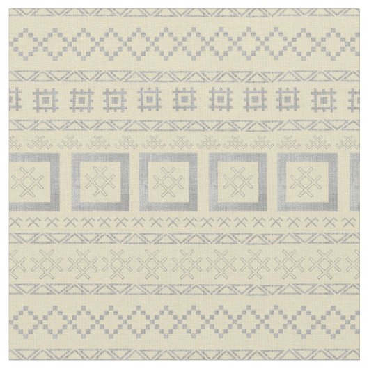 Traditionelle lettische Symbole auf Mudcloth  Stoff (Nahaufnahme)