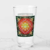 Traditionelle lettische Volkskunst mit Symbolmaler Glas (Rückseite)