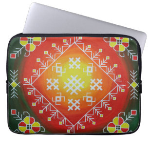 Traditionelle lettische Volkskunst mit Symbolmaler Laptopschutzhülle