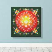 Traditionelle lettische Volkskunst mit Symbolmaler Leinwanddruck (Insitu (Holzboden))