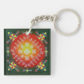 Traditionelle lettische Volkskunst mit Symbolmaler Schlüsselanhänger (Rückseite)