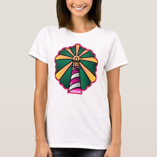Traditionelle Leuchtturm-Illustration T-Shirt (Vorderseite)