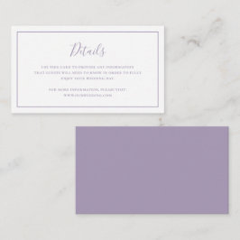 Traditionelle Lila Dusty Hochzeit Begleitkarte