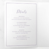 Traditionelle Lila Dusty Hochzeit Dreifach Gefaltete Einladung (Innen Erste Seite)