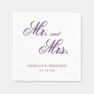 Traditionelle lila formelle elegante Hochzeit Serviette