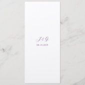 Traditionelle Lila Hochzeit Menükarte (Rückseite)