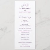 Traditionelle Lila Hochzeit Programm (Vorderseite)