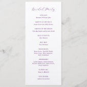 Traditionelle Lila Hochzeit Programm (Rückseite)