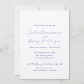 Traditionelle Lilac Elegant Wedding Einladung (Vorderseite)