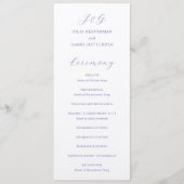 Traditionelle Lilac Elegant Wedding Programm (Vorderseite)