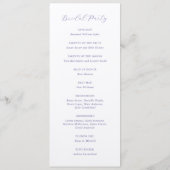 Traditionelle Lilac Elegant Wedding Programm (Rückseite)