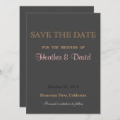 Traditionelle Linen Save the Date zum Hochzeitsemp (Vorne/Hinten)