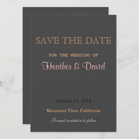 Traditionelle Linen Save the Date zum Hochzeitsemp (Vorne/Hinten)