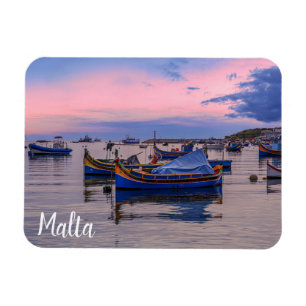 Traditionelle maltesische Boote in Marsaxlokk Magnet