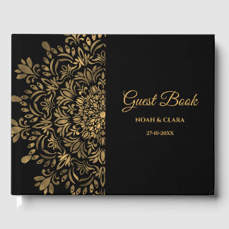 Traditionelle Mandala-Klassik-Luxus-Art-Deco Gästebuch
