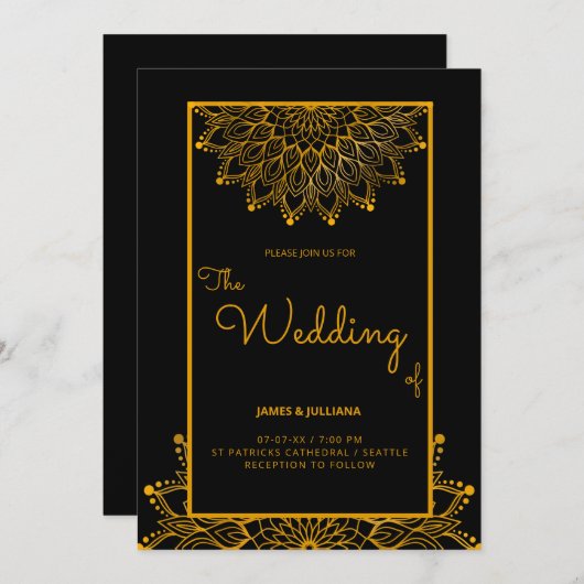 Traditionelle mandala klassische elegante Einladun Einladung (Vorne/Hinten)