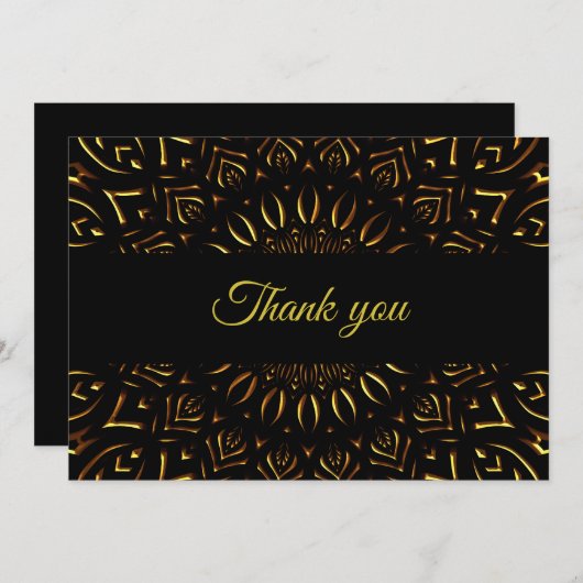 Traditionelle mandala klassische elegante luxuriös dankeskarte (Vorne/Hinten)