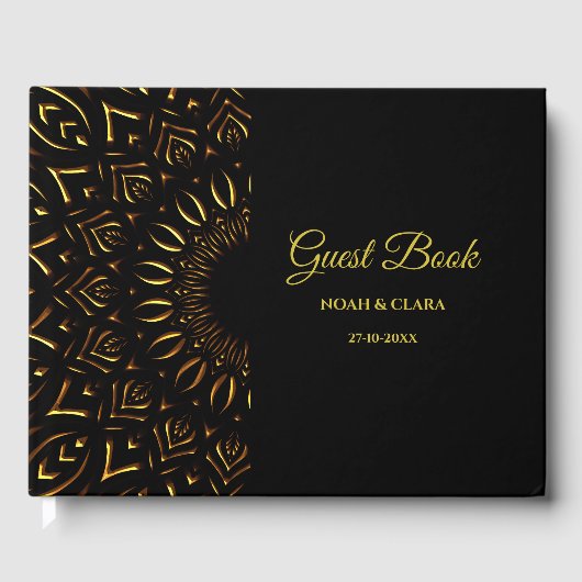 Traditionelle mandala klassische elegante luxuriös gästebuch (Vorderseite)