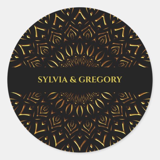 Traditionelle mandala klassische elegante Luxushoc Runder Aufkleber (Vorderseite)