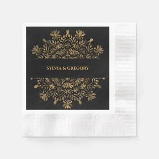 Traditionelle Mandala-Kunst Deco elegante Luxusgol Serviette