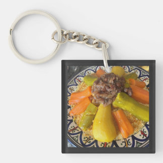Traditionelle marokkanische Couscous-Teller-Illust Schlüsselanhänger