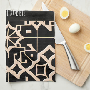 Traditionelle marokkanische Textur Beige Moderne M Geschirrtuch