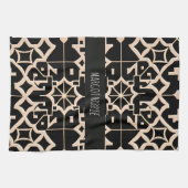 Traditionelle marokkanische Textur Beige Moderne M Geschirrtuch (Horizontal)