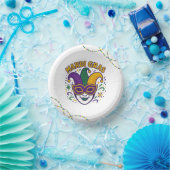 Traditionelle Maske in Mardi-Gras-Farben Pappteller (Party)