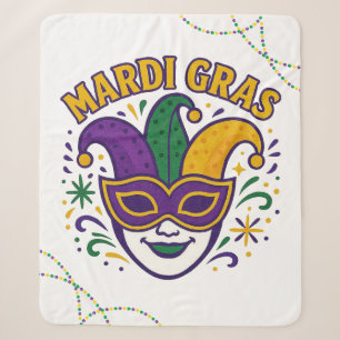 Traditionelle Maske in Mardi-Gras-Farben Sherpadecke