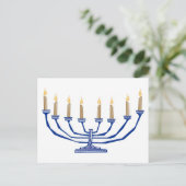 Traditionelle Menorah Postkarte (Stehend Vorderseite)