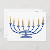Traditionelle Menorah Postkarte (Vorne/Hinten)