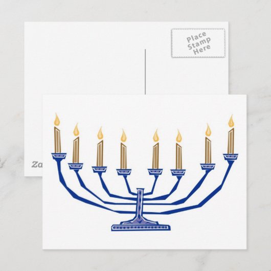 Traditionelle Menorah Postkarte (Vorne/Hinten)