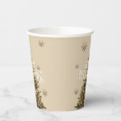 Traditionelle Merry Christmas Antique Gold Custom Pappbecher (Links)