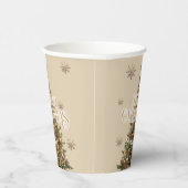 Traditionelle Merry Christmas Antique Gold Custom Pappbecher (Rechts)