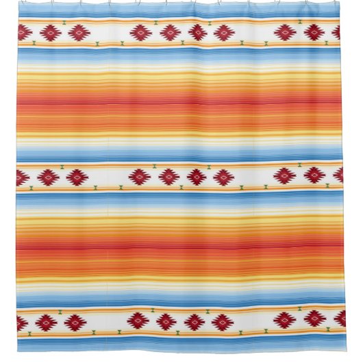 Traditionelle Mexikaner Serape Decke Duschvorhang (Vorderseite)