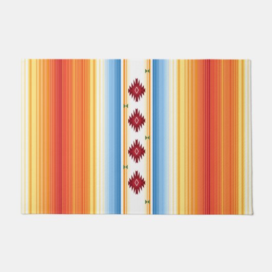 Traditionelle Mexikaner Serape Decke Fußmatte (Vorderseite)