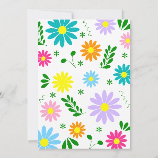 Traditionelle mexikanische Emboidery Fiesta Einlad Einladung (Rückseite)