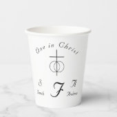Traditionelle Mit Monogramm katholische Hochzeit Pappbecher (Vorderseite)