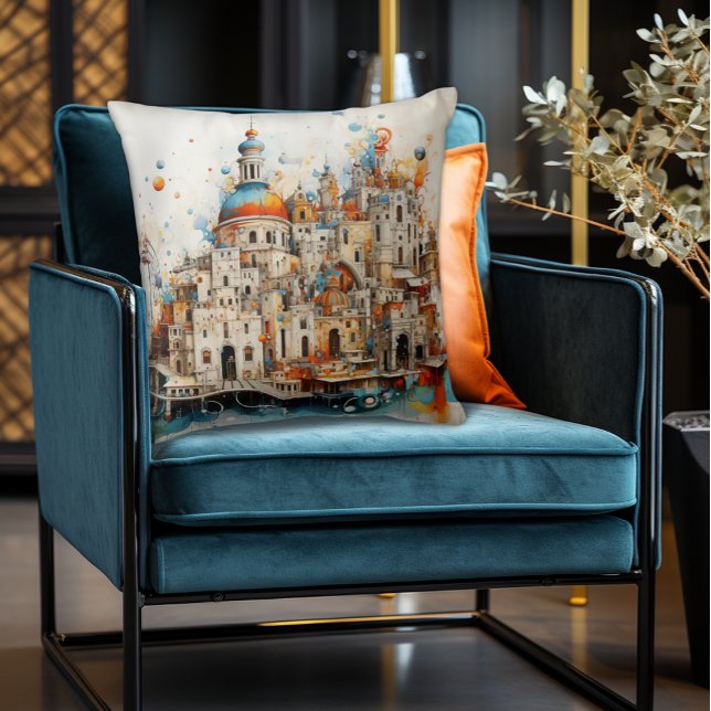 Traditionelle moderne Abstrakte italienische Archi Kissen (Abstract Italian European Architecture Pillow
A blend of traditional and modern Flair!)