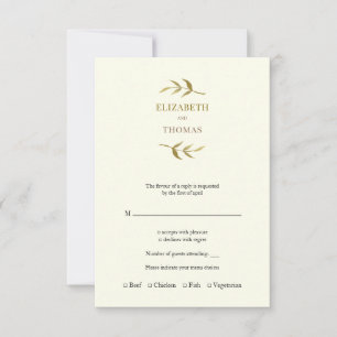 Traditionelle moderne Hochzeits-Antwortkarte RSVP Karte
