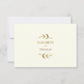 Traditionelle moderne Hochzeitskarte RSVP Karte (Rückseite)