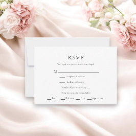 Traditionelle moderne Hochzeitskarte RSVP Karte