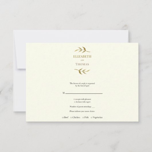 Traditionelle, moderne Hochzeitskarte RSVP Karte (Vorderseite)