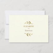 Traditionelle, moderne Hochzeitskarte RSVP Karte (Rückseite)