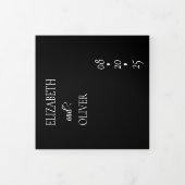 Traditionelle Moderne Klassik | Schwarz-weiße Hoch Dreifach Gefaltete Einladung (Cover)