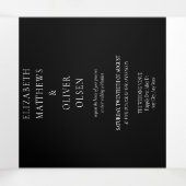 Traditionelle Moderne Klassik | Schwarz-weiße Hoch Dreifach Gefaltete Einladung (Innenseite Mitte)