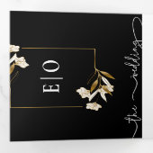 Traditionelle Moderne Klassik | Schwarz-weiße Hoch Dreifach Gefaltete Einladung (Innen Erste Seite)