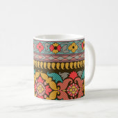 Traditionelle Moghul Border Designart, ethnisch, Kaffeetasse (VorderseiteRechts)