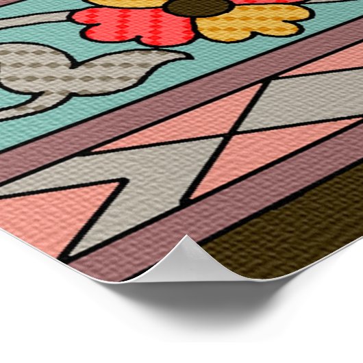 Traditionelle Moghul Border Designart, ethnisch, Poster (Ecke)